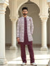 All Over Polyester Kurta Pajama with Heavy Thread work Men's Jacket