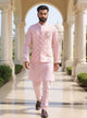 Pink Kurta Set with Thread Embroidered Raw Silk Jacket