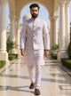 Embroidered Floral Cotton Silk Onion Kurta Jacket Set