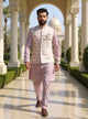 Onion Kurta with Floral Design Jacquard Jacket Set