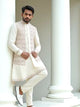 Thread Embroidered Satin Kurta Jacket Set