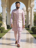 Bel Buti Patterned Embroidered Raw Silk Kurta Jacket Set