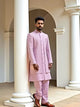 Self Design Thread Embroidery work Cotton-Satin Kurta Jacket Set