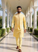 Cotton Silk Kurta Trouser Set with Thread Embroidered Open Jacket Set