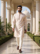 Stylish Brocade Design Thread work Jacquard Kurta Set