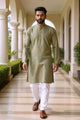 Self Weaving Design Cotton Kurta Pyjama Set