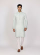 Floral Sequence and Mirror work Milky Silk Kurta Pajamas