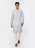 Floral Sequence and Mirror work Milky Silk Kurta Pajamas