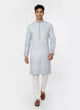 Floral Sequence and Mirror work Milky Silk Kurta Pajamas