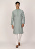 Men's Self Floral Weaving Jacquard Kurta Set