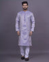Violet Brocade Design Weaving Jacquard Kurta with Pyjama