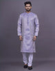 Violet Brocade Design Weaving Jacquard Kurta with Pyjama