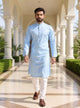 Cotton Self Design Weaving Kurta and Pyjama Set