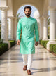 Cotton Self Design Weaving Kurta and Pyjama Set