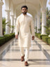Botanical Print Men's Cotton Kurta Pyjama Set