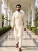 Botanical Print Men's Cotton Kurta Pyjama Set