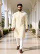 Self Weaving Decent Cotton Fabric Kurta Pyjama Set