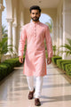 Onion Striped Patterned Flex Cotton Kurta with Pyjama