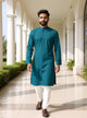 Self Patterned Soft Cotton Weaving Kurta Pyjama Set