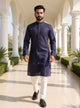Striped Patterned Cotton Kurta Pajama with Thread work