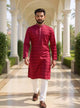 Self Pattern Giza Cotton Kurta Pyjama