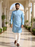 Men's Self Weaving Design Cotton Kurta Pajama Set