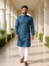 Men's Self Weaving Design Cotton Kurta Pajama Set