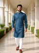 Men's Self Weaving Design Cotton Kurta Pajama Set