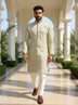 Dazzling Pista Floral Print with Thread work Cotton Silk Kurta Pyjama