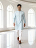 Peach Self Design Jacquard Party Wear Kurta Pyjama Set