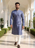 Floral Embroidered Raw Silk Party Wear Kurta Pajama
