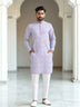 All Over Ikat Print Span-Cotton Kurta Set