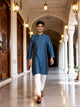 Self Patterned Jacquard Kurta Pyjama Set for Men