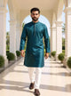 Self Patterned Jacquard Kurta Pajama for Men