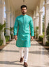 Self Floral Jacquard Kurta Pyjama Set