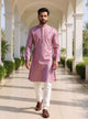 Self Floral Jacquard Kurta Pyjama Set
