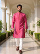 Self Floral Jacquard Kurta Pyjama Set