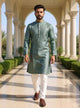 Jacquard Trellis Patterned Kurta Pyjama Set