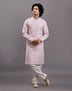 Self Floral Design Embellished work Cotton Silk Kurta Pyjama Set
