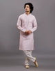 Self Floral Design Embellished work Cotton Silk Kurta Pyjama Set