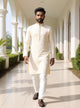 Jacquard Medallion Patterned Kurta Pyjama Set