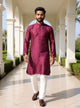 Jacquard Medallion Patterned Kurta Pyjama Set