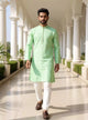 Jacquard Medallion Patterned Kurta Pyjama Set