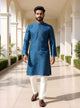Jacquard Medallion Patterned Kurta Pyjama Set
