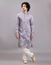 Milky Silk Animal Embroidered Kurta with Pajama
