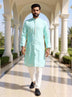 Checks Patterned Embellished work Cotton Silk Kurta Pyjama