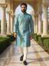 Weaving with Zari Butta's Self Design Jacquard Pista Kurta Pyjama Set