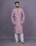 Self Floral Design Stones work Soft Silk Kurta Pyjama Set