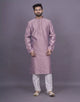 Self Floral Design Stones work Soft Silk Kurta Pyjama Set