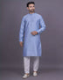 Self Floral Design Stones work Soft Silk Kurta Pyjama Set